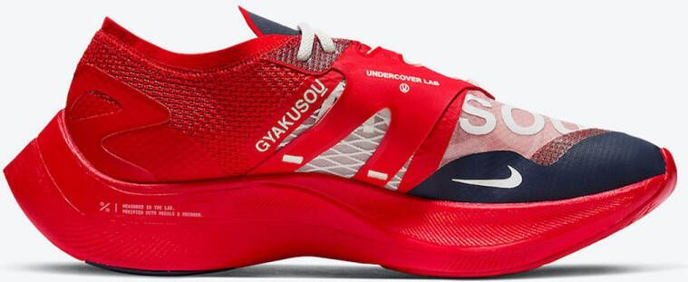 Nike x Gyakusuo ZoomX Vaporfly Next% University Red Blue Limited Edition Hardloopschoenen Doos Zonder Deksel