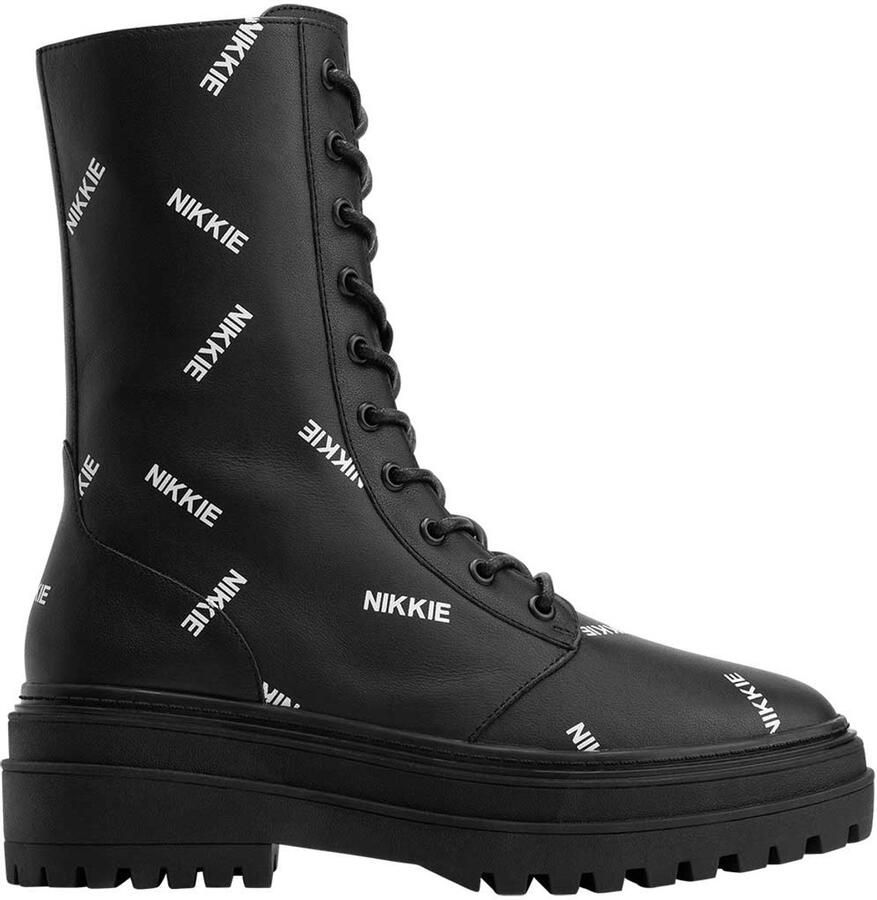 Nikkie boots Djuna Logo print Zwart