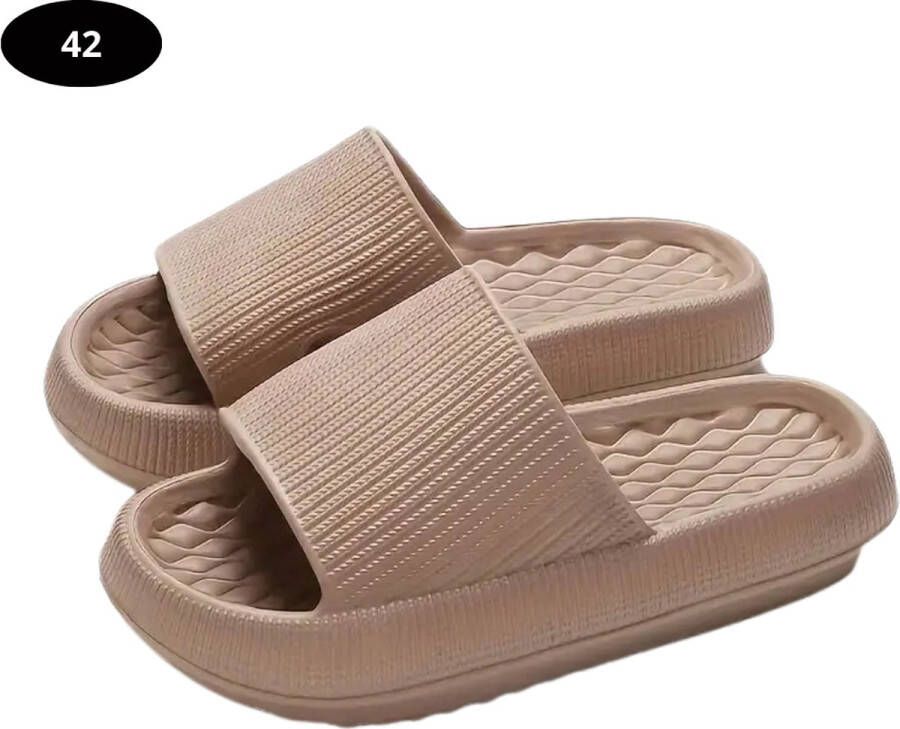 Nivard Badslippers Dames Comfortabel Flip Flops Sauna Zomer Beige