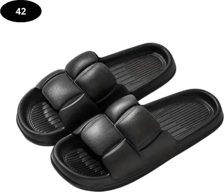 Nivard Badslippers Dames Comfortabel Flip Flops Sauna Zomer Zwart