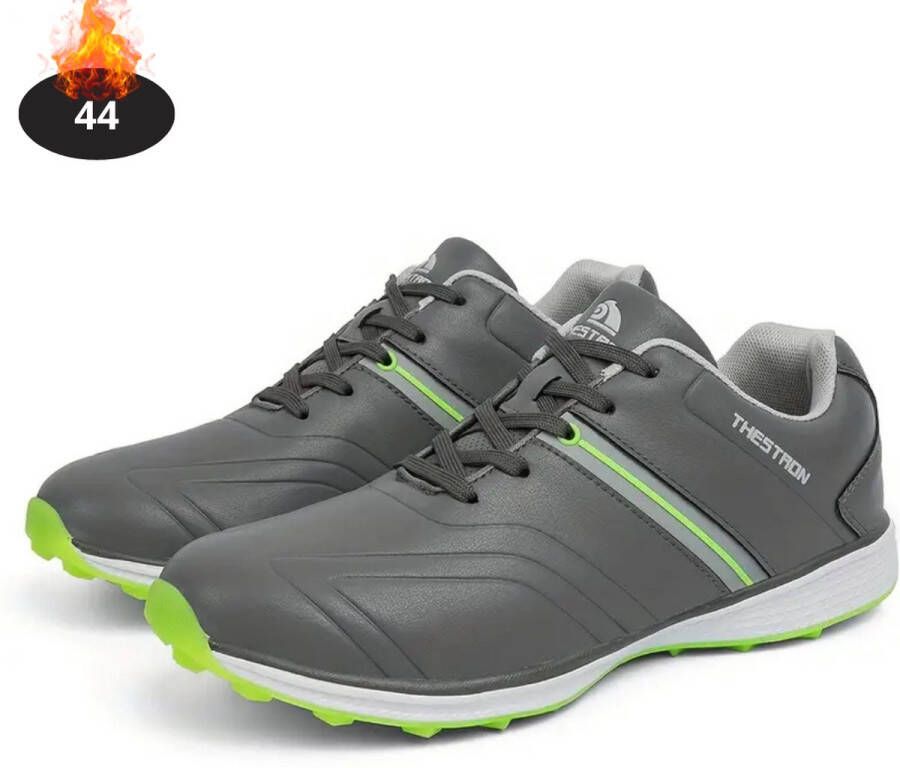 Nivard Golfschoenen Heren Golfkleding Golfschoenen Antislip Waterdicht Golfen Grijs Groen