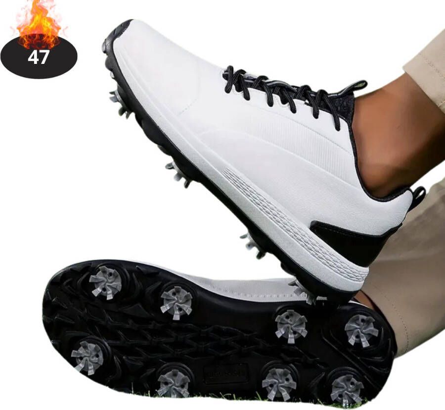 Nivard Golfschoenen Heren Golfkleding Golfschoenen Antislip Waterdicht Golfen Met Spikes Melk