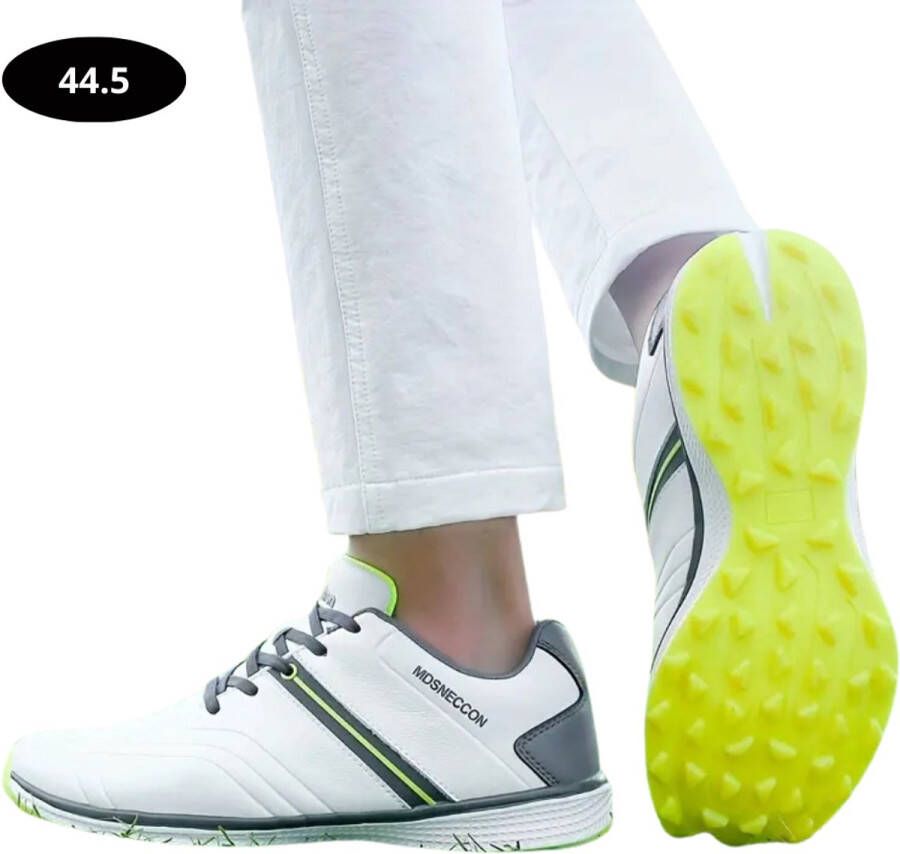 Nivard Golfschoenen Heren Sneakers Golfkleding Golfschoenen Antislip Waterdicht Golfen Wit & Geel