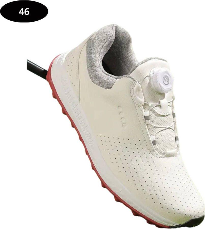 Nivard Golfschoenen Heren Sneakers Golfkleding Golfschoenen Antislip Waterdicht Golfen Wit & Rood