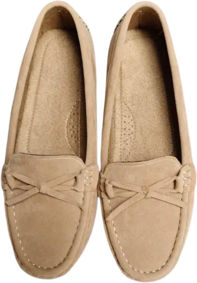Nivard Loafers Dames Met Hak Damesschoenen Instappers Abrikoos