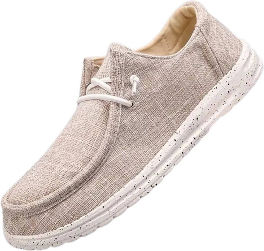 Nivard Loafers Heren Met Hak Herenschoenen Instappers Beige