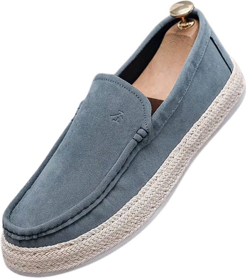 Nivard Loafers Heren Met Hak Herenschoenen Instappers Blauw