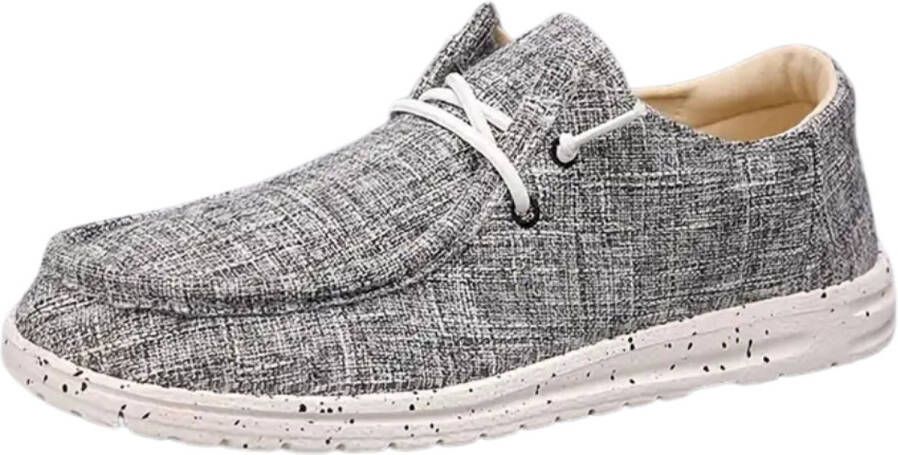 Nivard Loafers Heren Met Hak Herenschoenen Instappers Lichtgrijs
