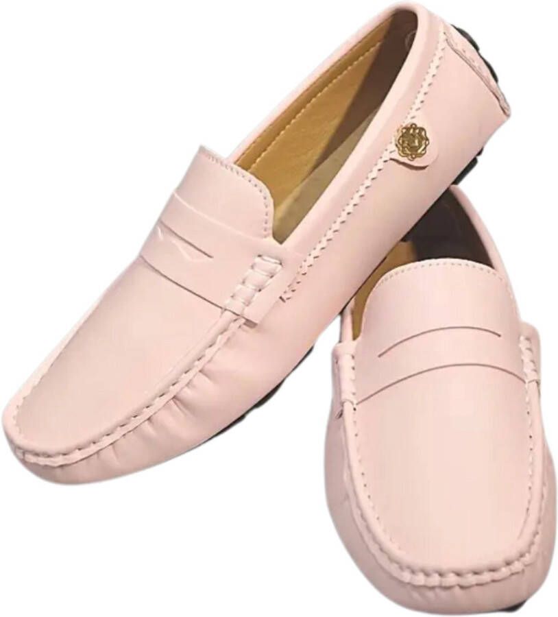 Nivard Loafers Heren Met Hak Herenschoenen Instappers Roze