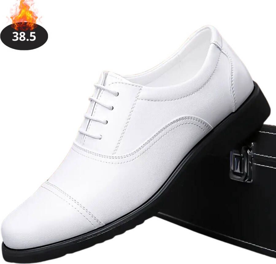 Nivard Nette Schoenen Heren Business Schoenen Bruiloft Kantoorschoenen Met Veters Wit