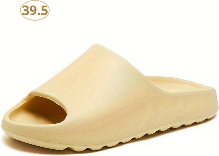 Nivard Comfortabele Slippers Badslippers Teenslippers Anti-Slip Slides Flip Flops Stevig Voetbed Geel
