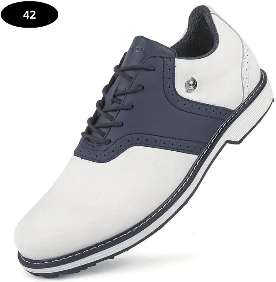 Nivard Golfschoenen Heren Sneakers Golfkleding Golfschoenen Antislip Waterdicht Golfen Blauw & Wit