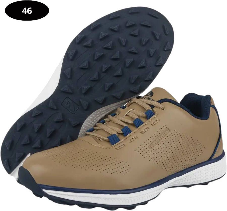 Bovista Golfschoenen Heren Sneakers Golfkleding Golfschoenen Antislip Waterdicht Golfen Bruin 46