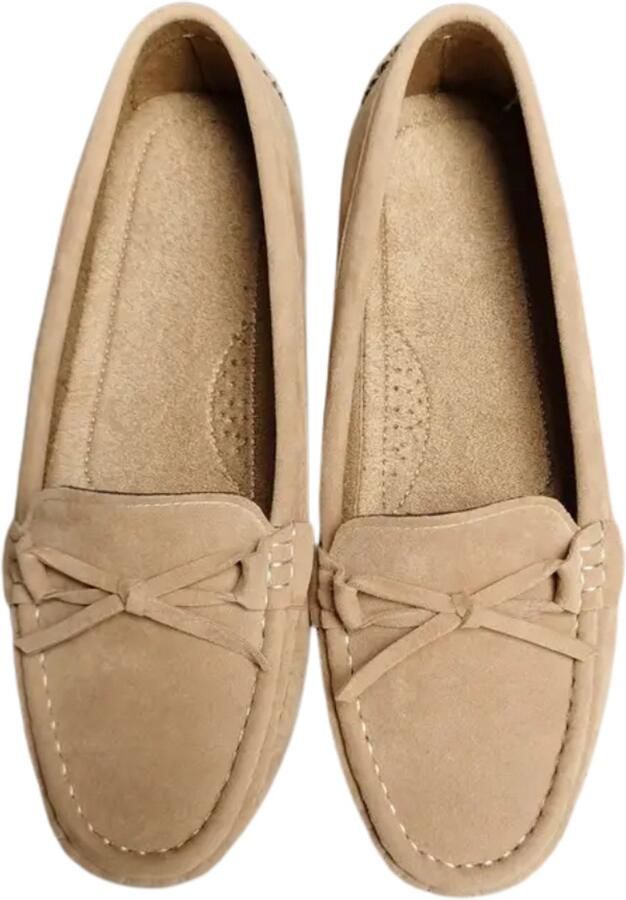 Bovista Loafers Dames Met Hak Damesschoenen Instappers Abrikoos