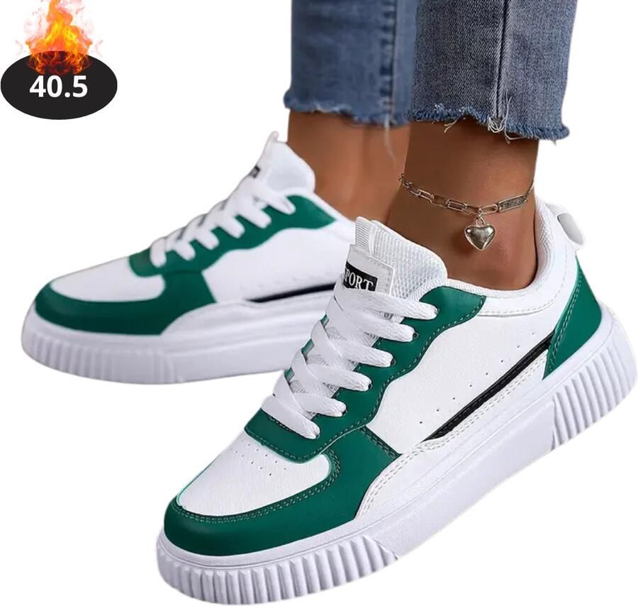 Nivard Schoenen Dames Sneakers Comfortabel Casual Volwassen Groen - Foto 1