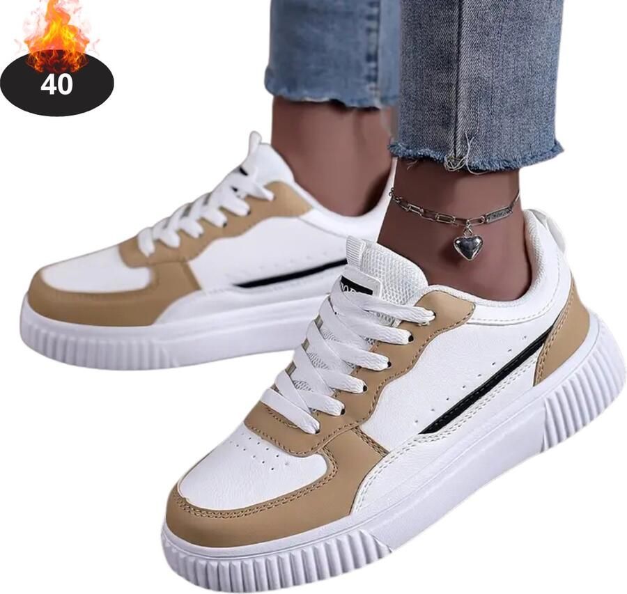 Livano Schoenen Dames Sneakers Comfortabel Casual Volwassen Lichtbruin