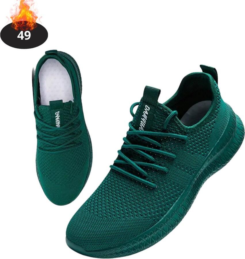 Nivard Schoenen Heren Sneakers Comfortabel Sportief Casual Volwassen Donkergroen