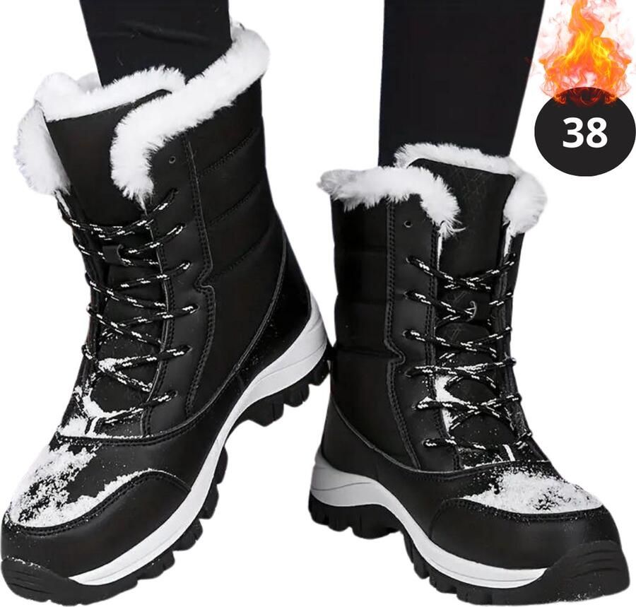 Nivard Snowboots Sneeuwschoenen Sneeuwboots Dames Wintersport Ski Skischoenen Zwart Hoog - Foto 1