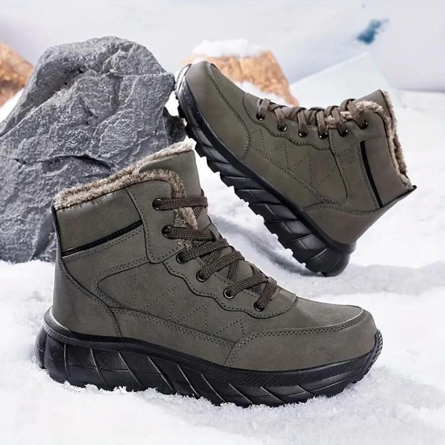 Nivard Snowboots Sneeuwschoenen Sneeuwboots Heren Wintersport Ski Skischoenen Khaki 45.5 Buiten Antislip