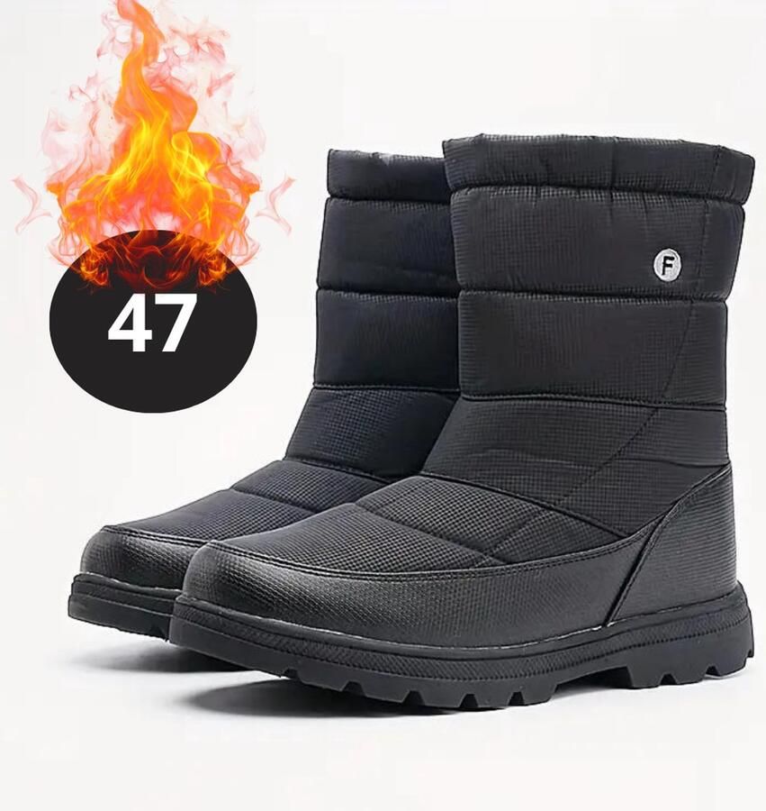 Nivard Snowboots Sneeuwschoenen Sneeuwboots Heren Wintersport Ski Skischoenen Zwart Buiten