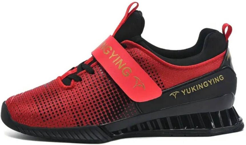 Nivard Powerlift Schoenen Powerlifter Weightlifting Squat Gewichthef Gym Schoenen Sneaker Zwart Rood