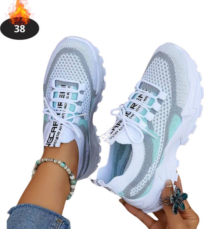 Nivard Schoenen Dames Sneakers Comfortabel Sportief Casual Volwassen Mint