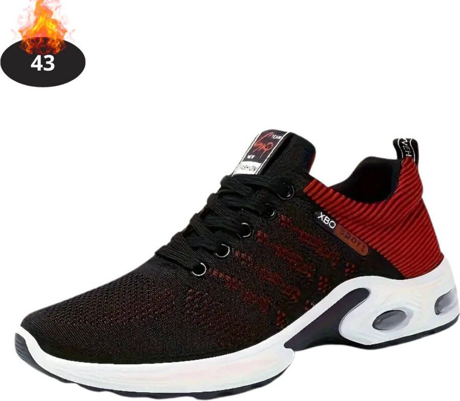 Nivard Schoenen Heren Sneakers Comfortabel Sportief Casual Volwassen Zwart Rood