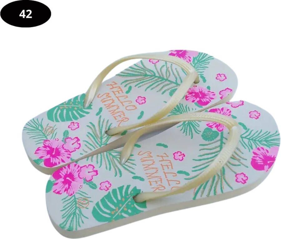 Nivard Slippers Dames Teenslippers Flip Flops Comfortabel Zomer Beige