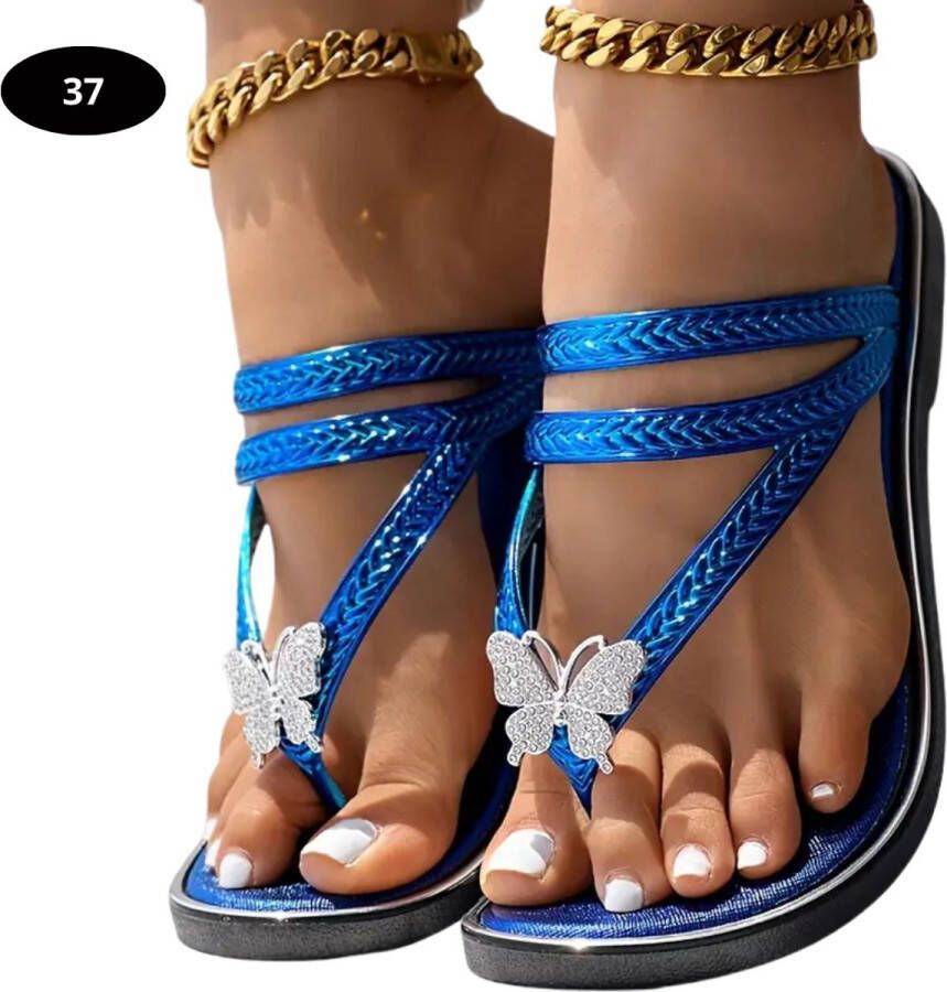 Nivard Slippers Dames Teenslippers Flip Flops Comfortabel Zomer Blauw