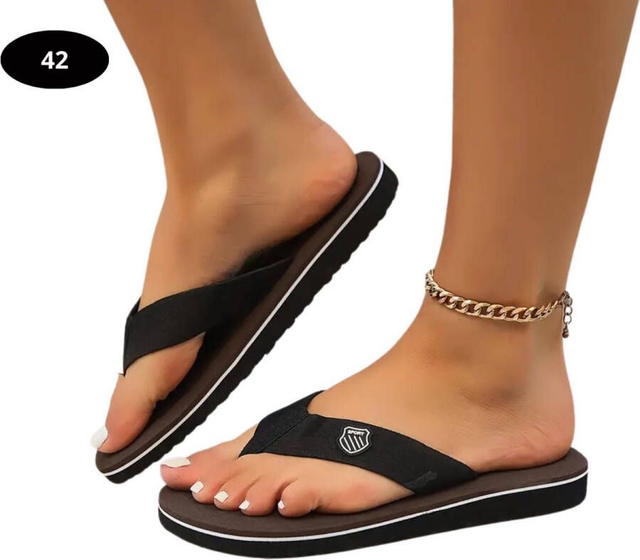 Nivard Slippers Dames Teenslippers Flip Flops Comfortabel Zomer Koffie