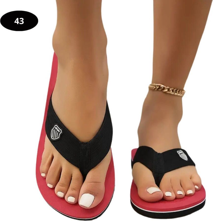 Nivard Slippers Dames Teenslippers Flip Flops Comfortabel Zomer Rood