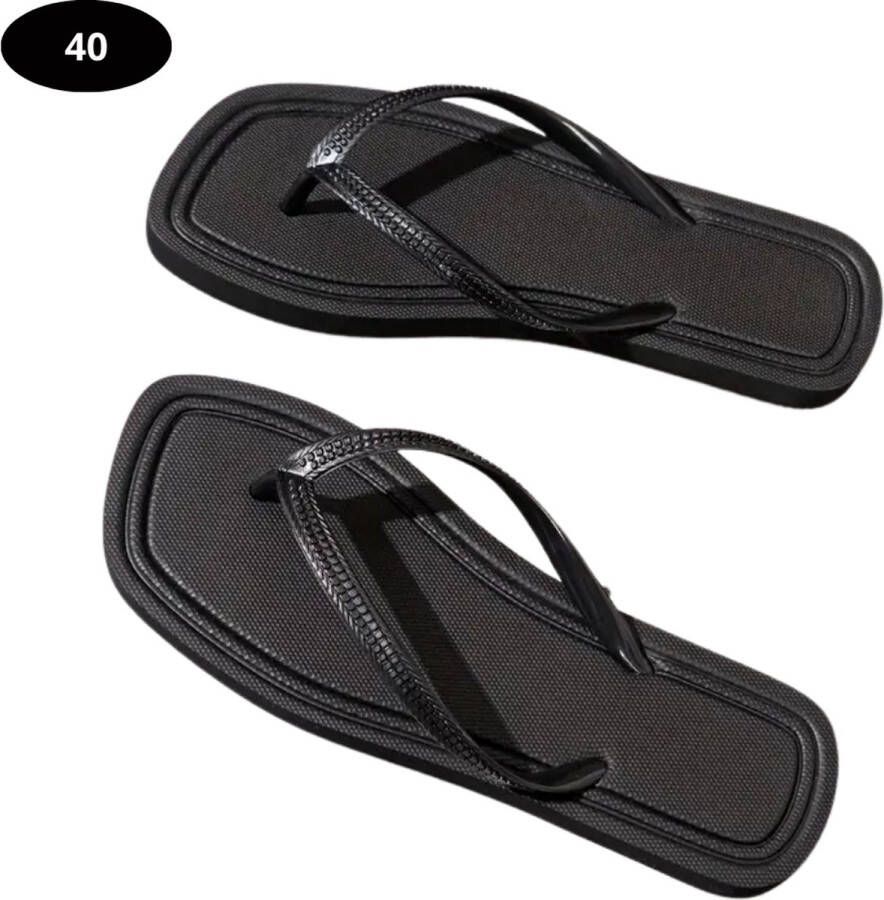Nivard Slippers Dames Teenslippers Flip Flops Comfortabel Zomer Zwart