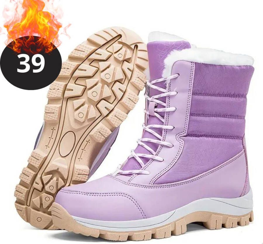 Nivard Snowboots Sneeuwschoenen Sneeuwboots Dames Wintersport Ski Skischoenen Paars Laarzen