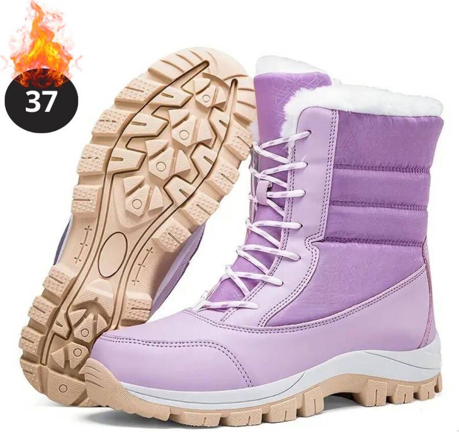 Nivard Snowboots Sneeuwschoenen Sneeuwboots Dames Wintersport Ski Skischoenen Paars Laarzen