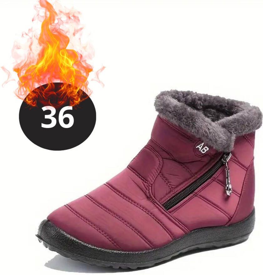 Nivard Snowboots Sneeuwschoenen Sneeuwboots Dames Wintersport Ski Skischoenen Rood