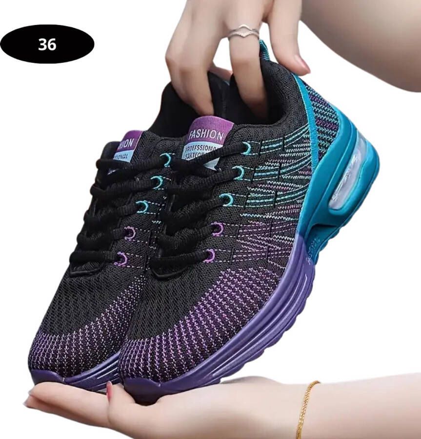 Nivard Tennisschoenen Tenniskleding Indoor Outdoor Zwart & Paars