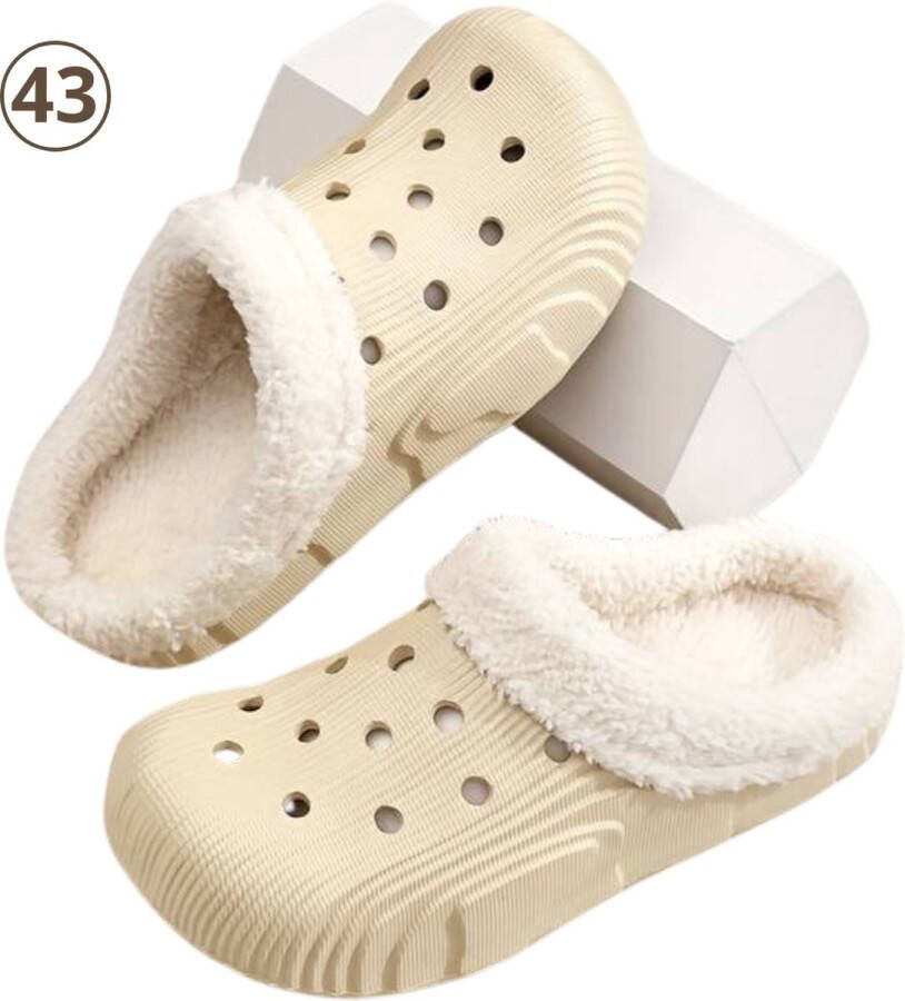 Nivard Warme Pantoffels Sloffen Slippers Dames Heren Pluche Wit