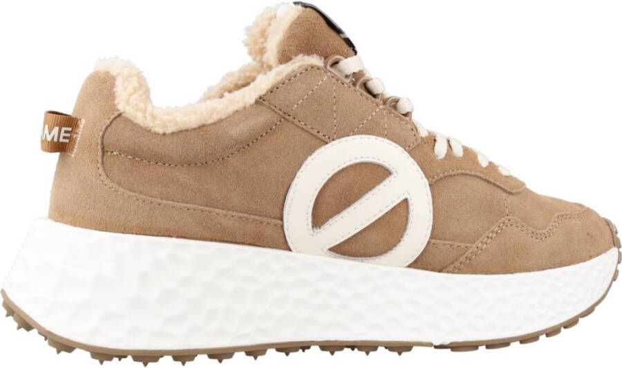 No Name Leren Sneakers met Uitneembare Binnenzool Beige