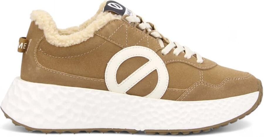 No Name Leren Sneakers met Uitneembare Binnenzool Beige Dames