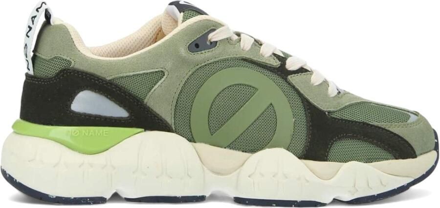 No Name Krazee groen leren sportschoenen
