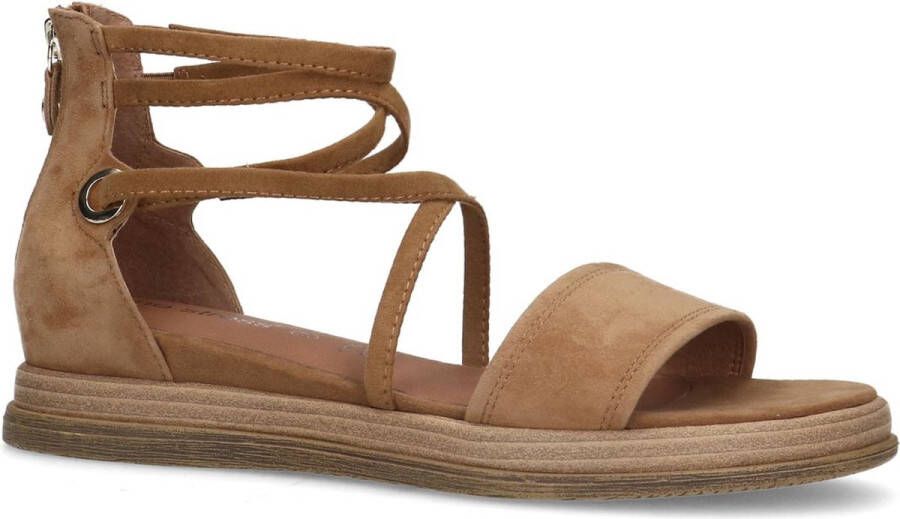 No Stress Dames Beige nubuck sandalen met bandjes