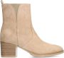 No Stress Dames Beige suède enkellaarsjes met hak - Thumbnail 2
