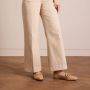 No Stress Dames Beige suède loafers met gouden chain - Thumbnail 2