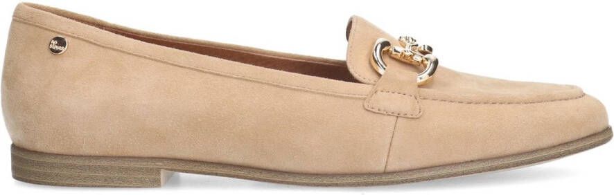 No Stress Dames Beige suède loafers met gouden chain - Foto 2