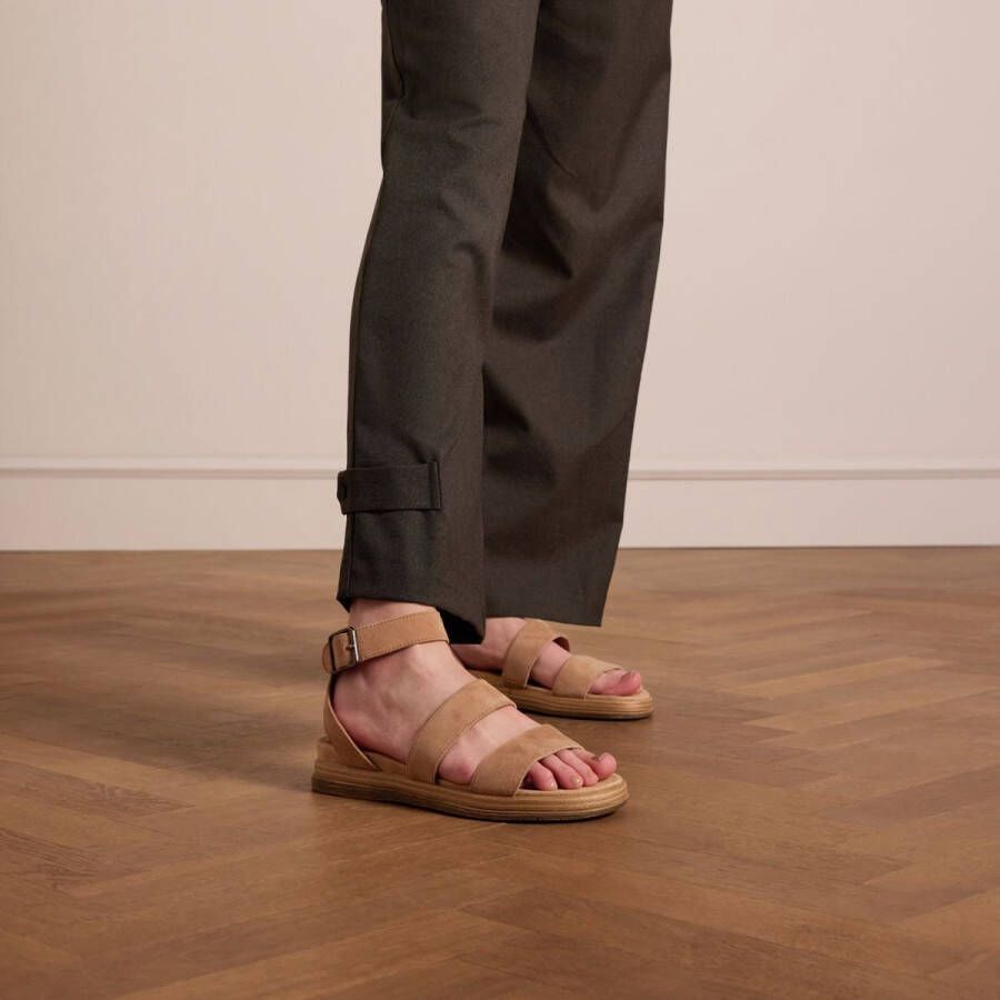 No Stress Dames Beige suède sandalen