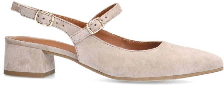 No Stress Dames Beige suède slingbacks
