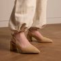 No Stress Dames Beige suède slingbacks - Thumbnail 2