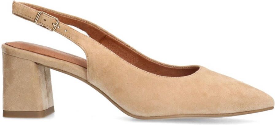 No Stress Dames Beige suède slingbacks