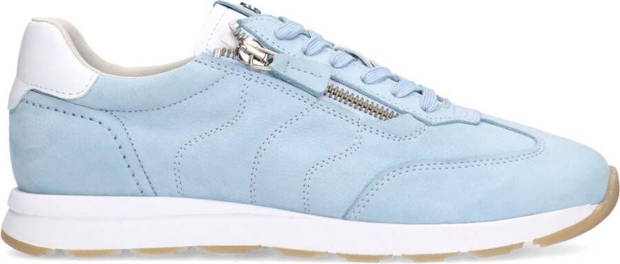 No Stress Dames Blauwe nubuck sneakers met rits