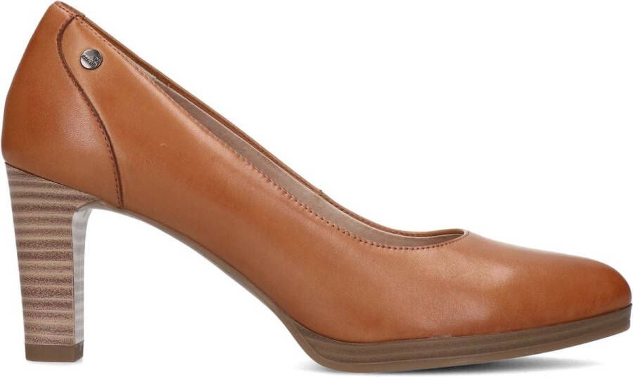 No Stress Dames Cognac leren gesloten pumps